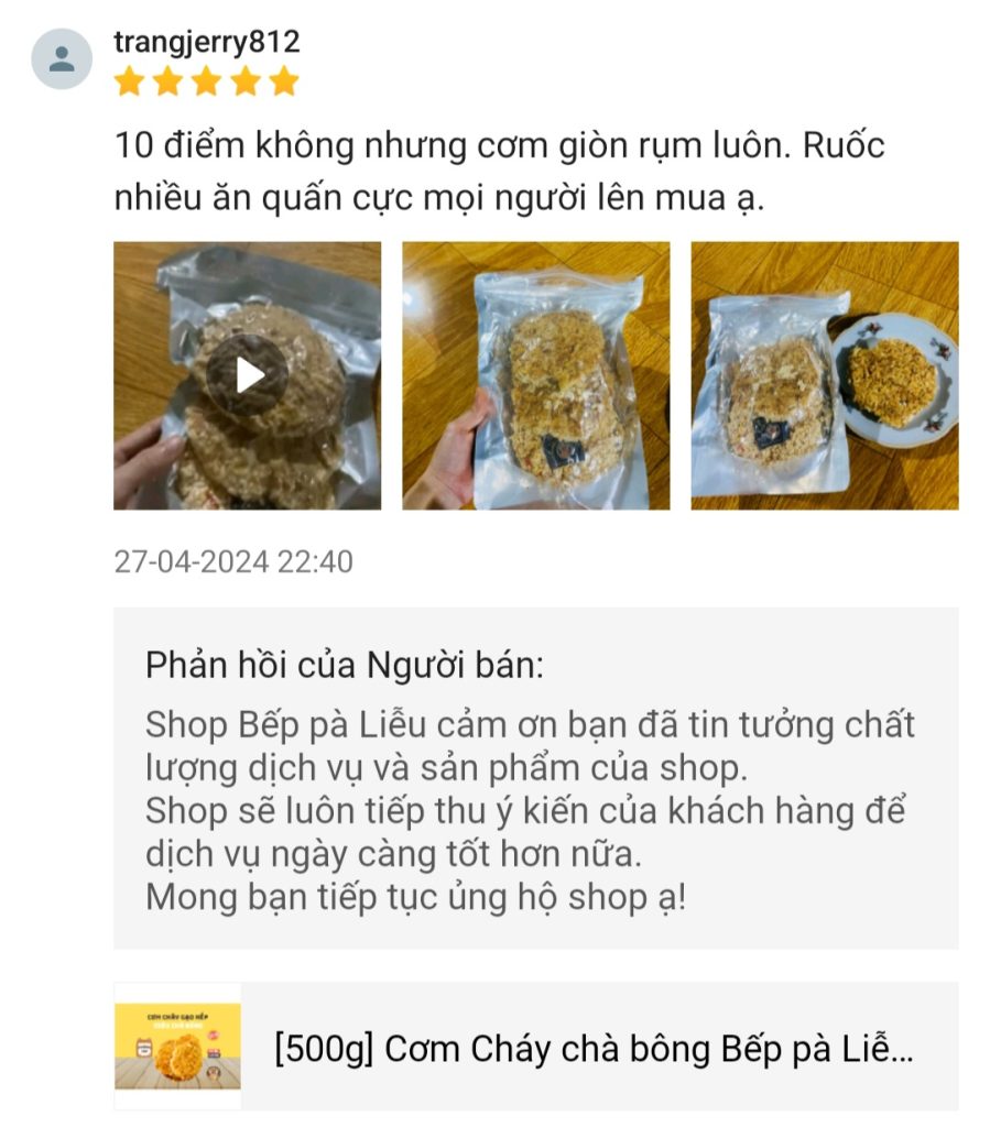 Feedback yêu thương của KH cho Bếp pà Liễu trên shopee & tiktok (16)
