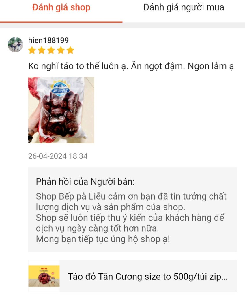Feedback yêu thương của KH cho Bếp pà Liễu trên shopee & tiktok (7)